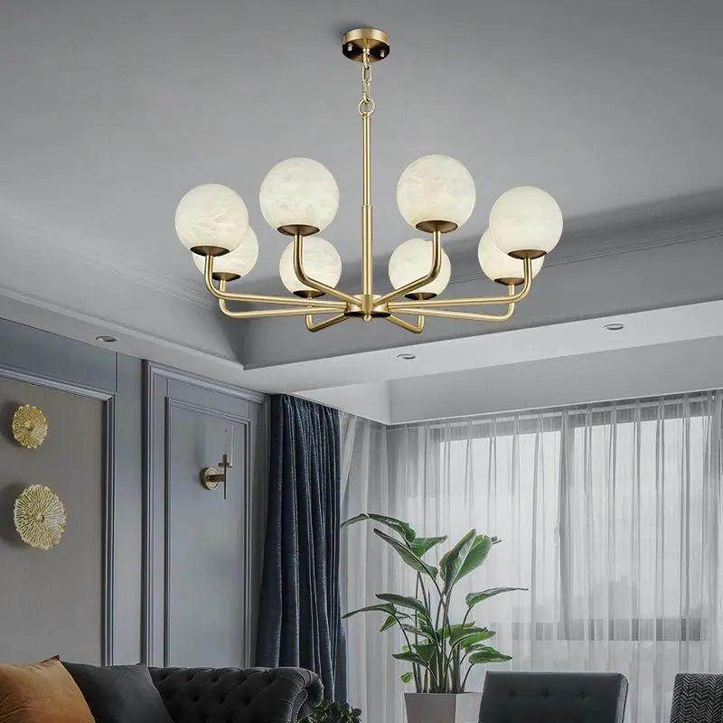 Alabaster Modern Global Dining Chandelier - 6 LightsJoyfuzzy