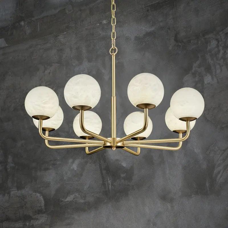 Alabaster Modern Global Dining Chandelier - 6 LightsJoyfuzzy