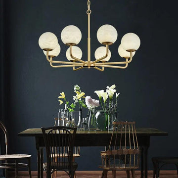 Alabaster Modern Global Dining Chandelier - 6 LightsJoyfuzzy