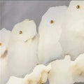 Alabaster Moira Marble Modern Snowflake Round Chandelier