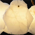 Alabaster Moira Marble Modern Snowflake Round Chandelier