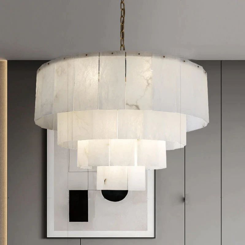 Alabaster Multi-Layer Modern Round Chandelier 31" 吊灯 rbrights