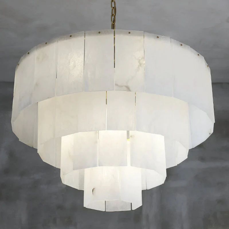 Alabaster Multi-Layer Modern Round Chandelier 31" 吊灯 rbrights