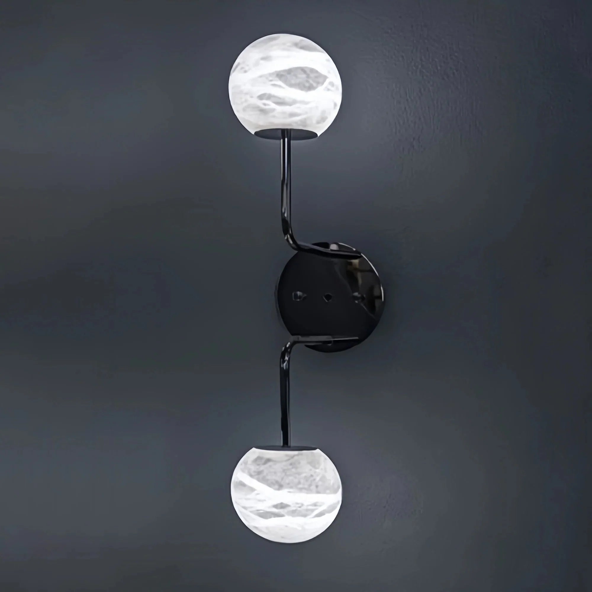 Alabaster Orb 2 Wall Light - GoldJoyfuzzy