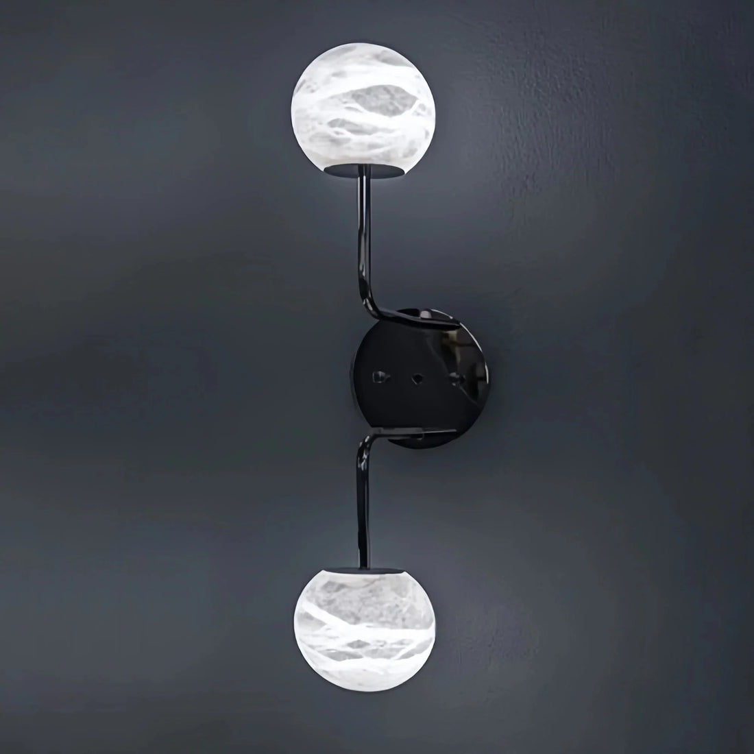 Alabaster Orb 2 Wall Light - GoldJoyfuzzy