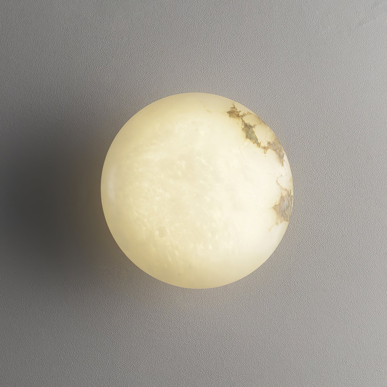 Alabaster Oval Ceiling Lamp - ∅ 7.9″ x H 3.9″Brass & WhiteWarm LightJoyfuzzy