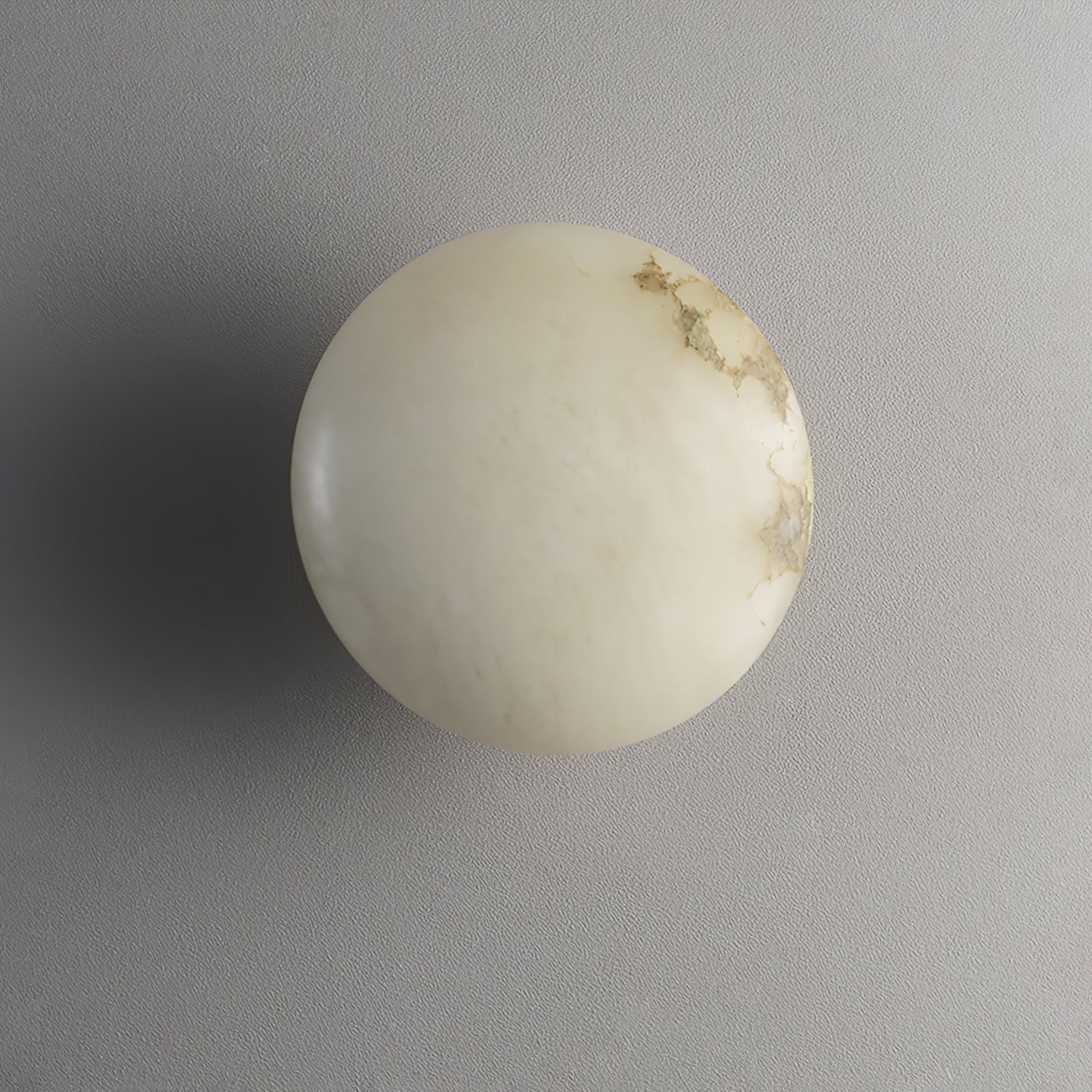 Alabaster Oval Ceiling Lamp - ∅ 7.9″ x H 3.9″Brass & WhiteWarm LightJoyfuzzy