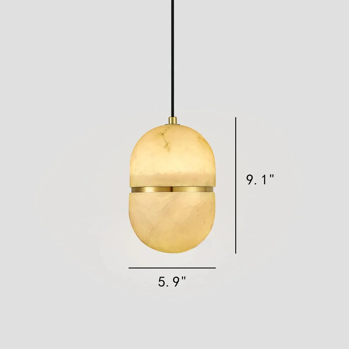 Alabaster Oval Pendant 5.9" D 7.1" D - Joyfuzzy