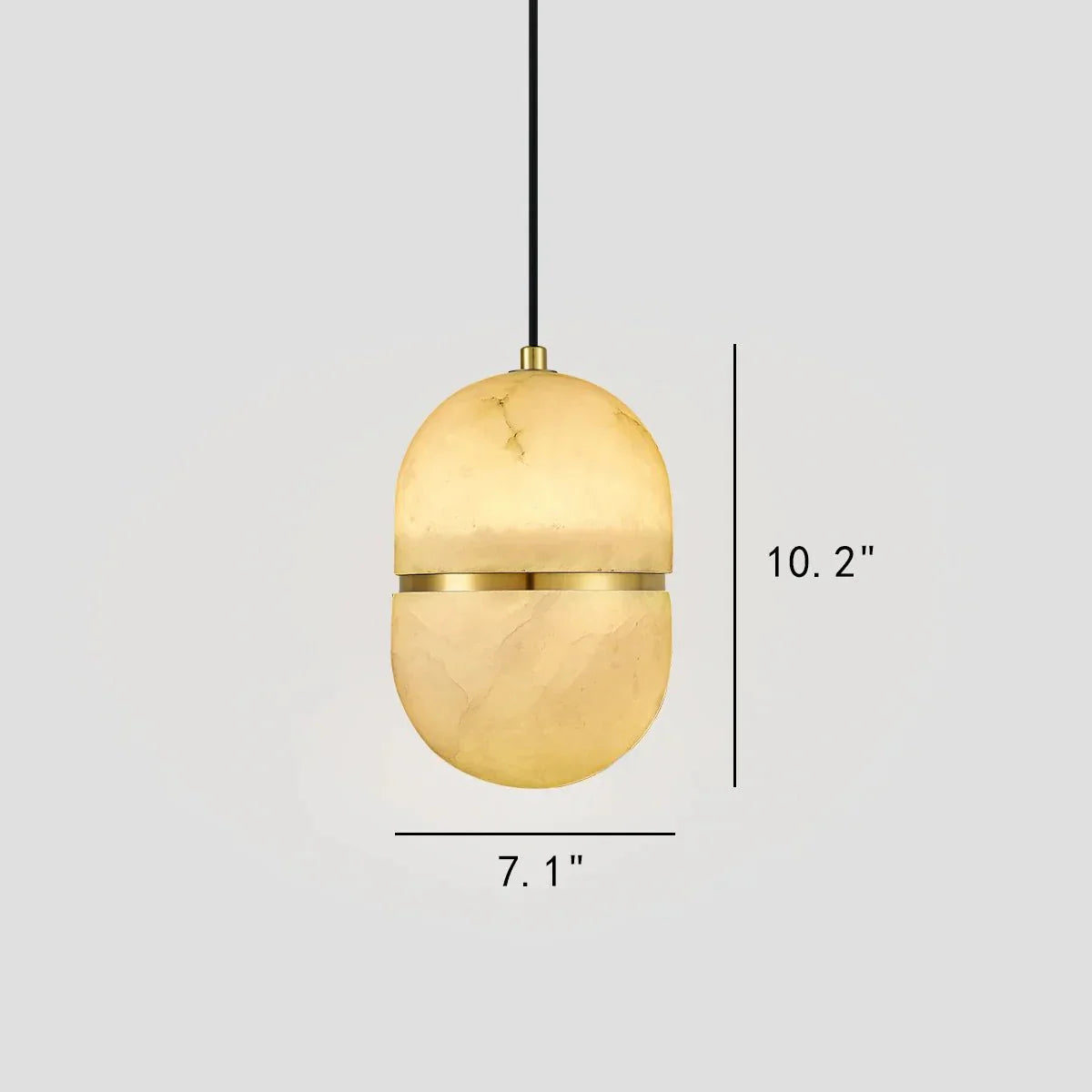 Alabaster Oval Pendant 5.9" D 7.1" D - Joyfuzzy