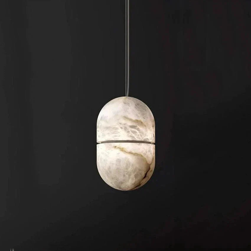 Alabaster Oval Pendant 5.9" D 7.1" D - Joyfuzzy