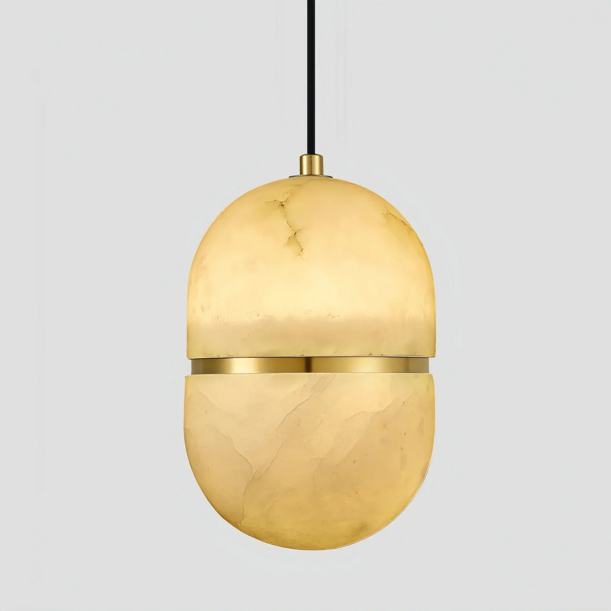 Alabaster Oval Pendant 5.9" D 7.1" D - Joyfuzzy