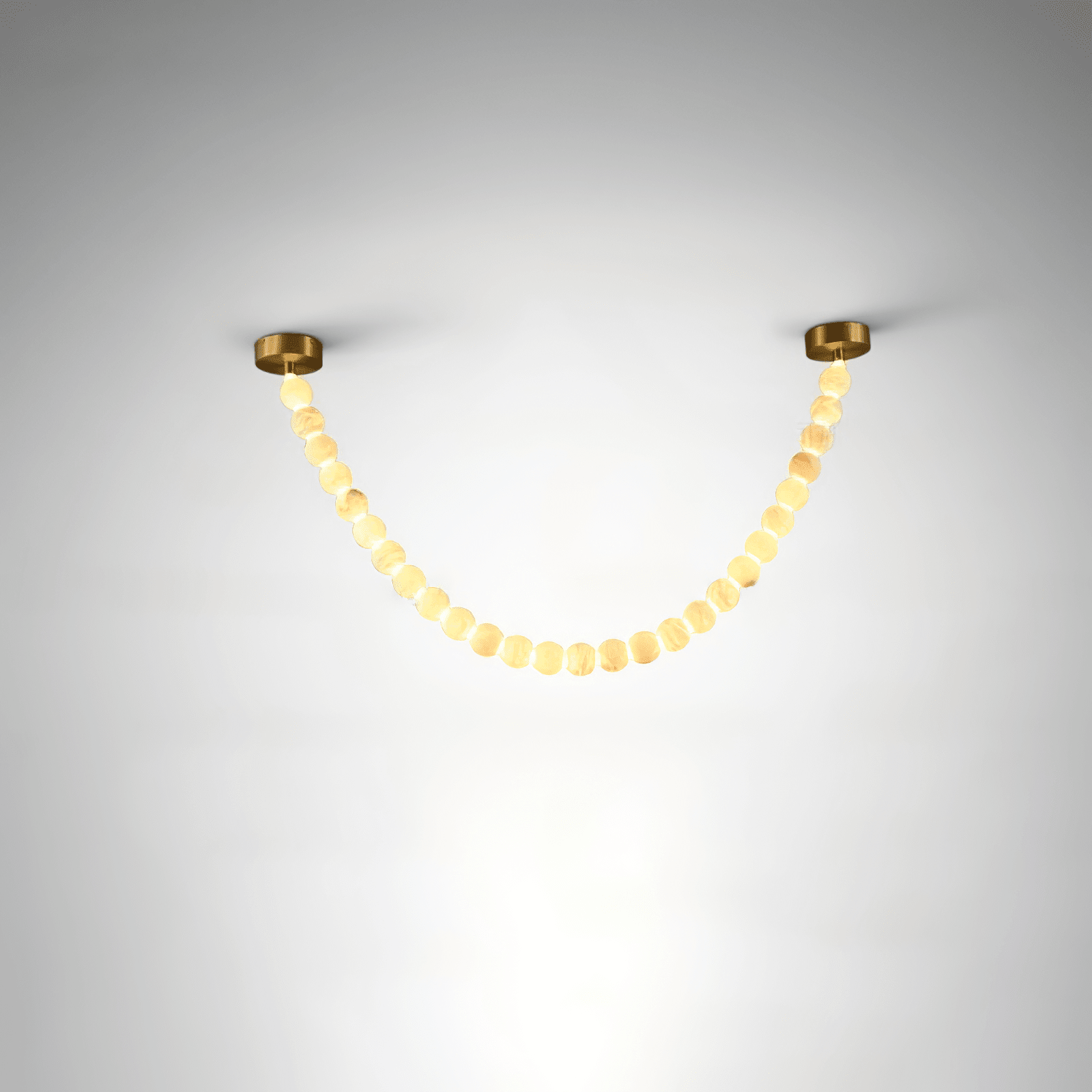 Alabaster Pearl Necklace Chandelier - Total Length 100cm / L 39.4″Gold & WhiteJoyfuzzy