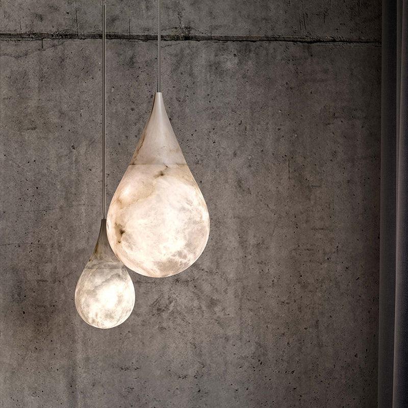 Alabaster Rain Pendant Lighting, Dining Table Pendant - 7" D x 13.4" HJoyfuzzy