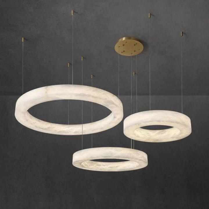 Alabaster Round Modern Pendant - 23.6" DJoyfuzzy