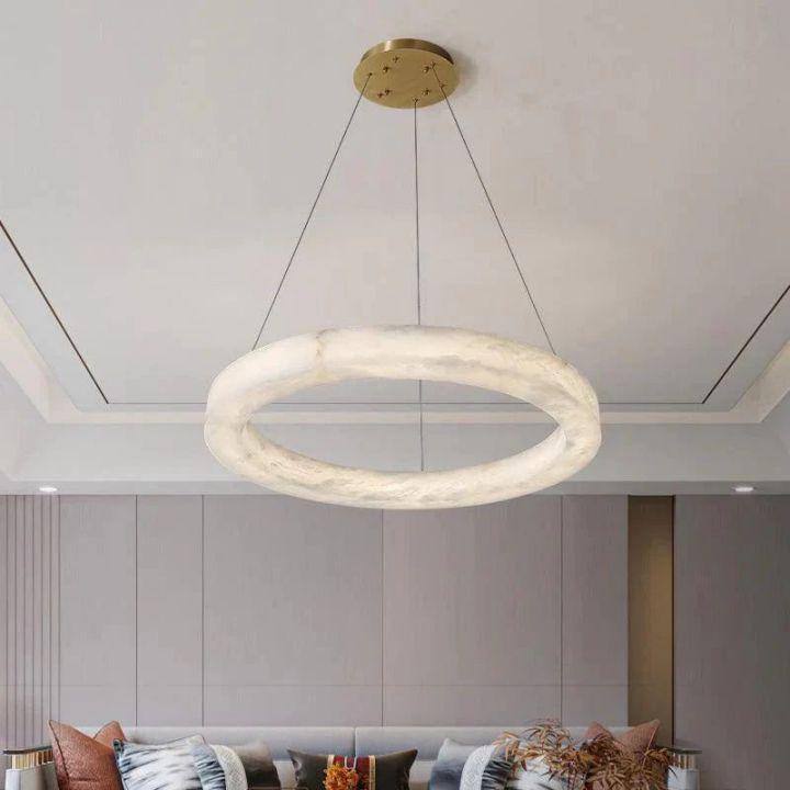 Alabaster Round Modern Pendant - 19.7" DJoyfuzzy
