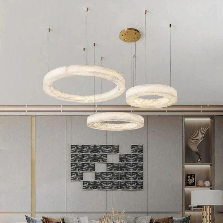 Alabaster Round Modern Pendant - 31.5" DJoyfuzzy