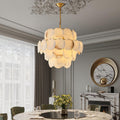 Alabaster Shell Brass Chandelier with 2/3/4/5/6 layer - 2 layers 17.7
