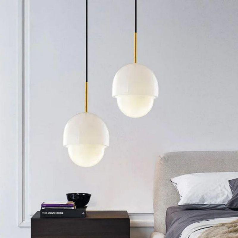 Alabaster Simple Bedside Pendant Light - 8"DJoyfuzzy