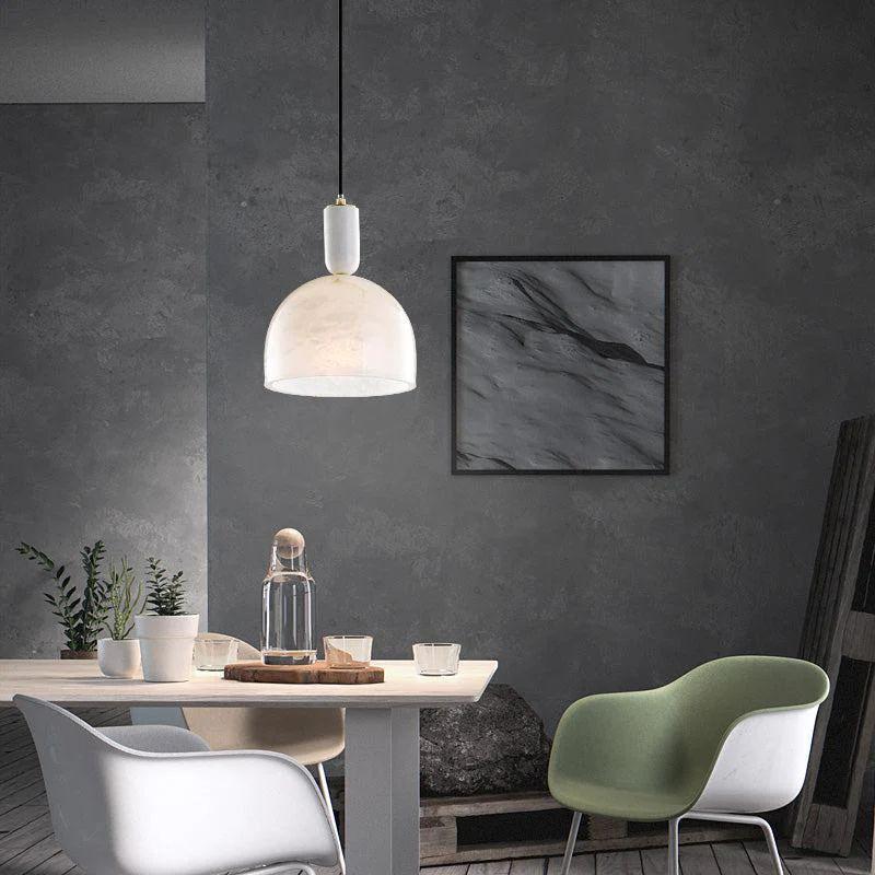 Alabaster Simple Bedside Pendant Light - 6"DJoyfuzzy