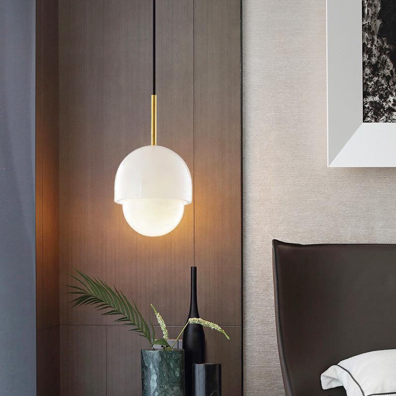 Alabaster Simple Bedside Pendant Light - 8"DJoyfuzzy