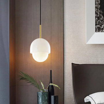 Alabaster Simple Bedside Pendant Light - 8"DJoyfuzzy