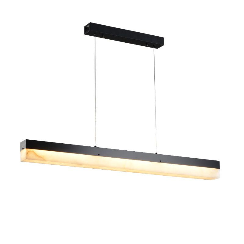 Alabaster Simple Linear Kitchen Island Chandelier 吊灯 rbrights 39.37"L*2.36"W*2.36"H Black