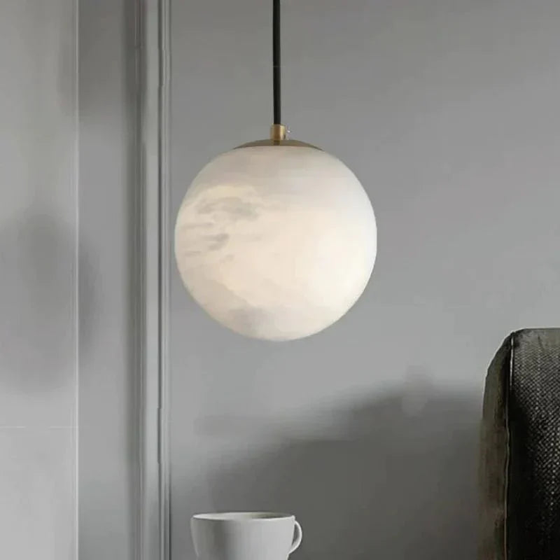 Alabaster Spherical Pendant Light - Joyfuzzy