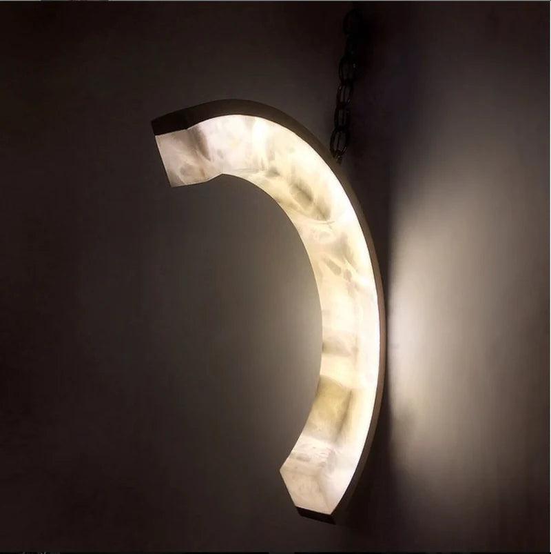 Alabaster Wall Light, Illuminating Sconce for Bedside - Joyfuzzy