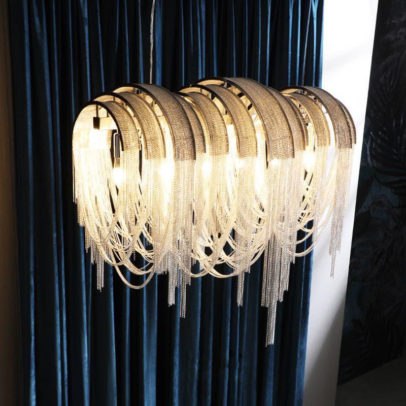 Alana Aluminum Chain Tassel Long Branch Chandelier Light 35" - W35" X H29"Joyfuzzy