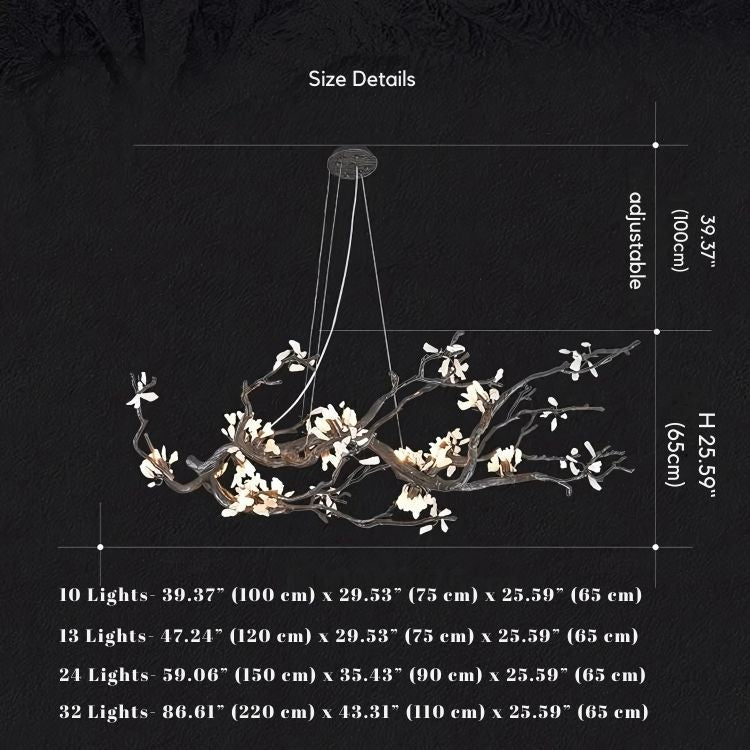 Alba Tree Branch Chandelier - 39.37” (100 cm)Warm White 3000KJoyfuzzy