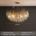 Albero Modern French - Style Branch Crystal Chandelier with Crystal Leaf - Round D 31.5