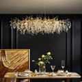 Albero Modern French - Style Branch Crystal Chandelier with Crystal Leaf - Rectangle L 39.4