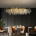 Albero Modern French - Style Branch Crystal Chandelier with Crystal Leaf - Rectangle L 55.1