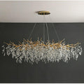 Albero Modern French - Style Branch Crystal Chandelier with Crystal Leaf - Rectangle L 55.1
