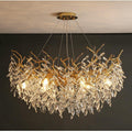 Albero Modern French - Style Branch Crystal Chandelier with Crystal Leaf - Round D 31.5