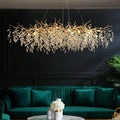 Albero Modern French - Style Branch Crystal Chandelier with Crystal Leaf - Rectangle L 47.2