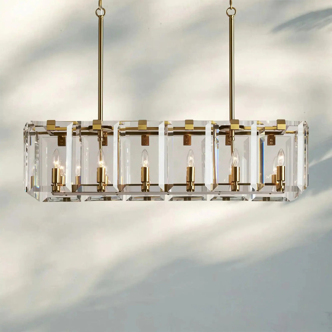 Amaya Rectangular Chandelier 12/16 Light - 12 - LightBrassJoyfuzzy