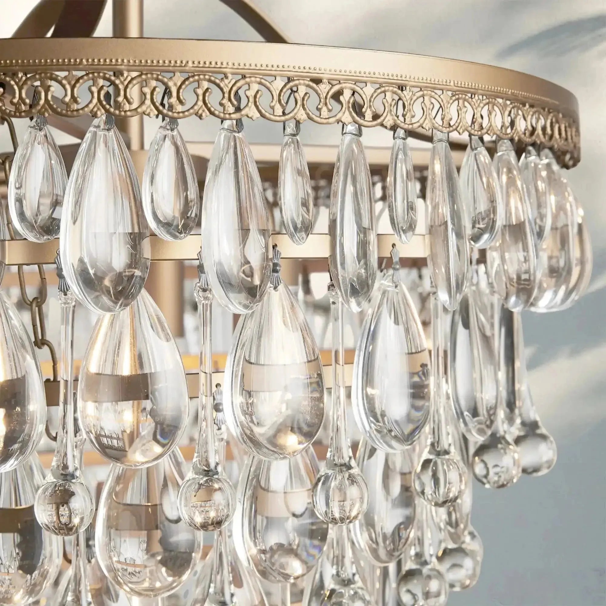 Anabelle Round Chandelier 17''23''H - Joyfuzzy