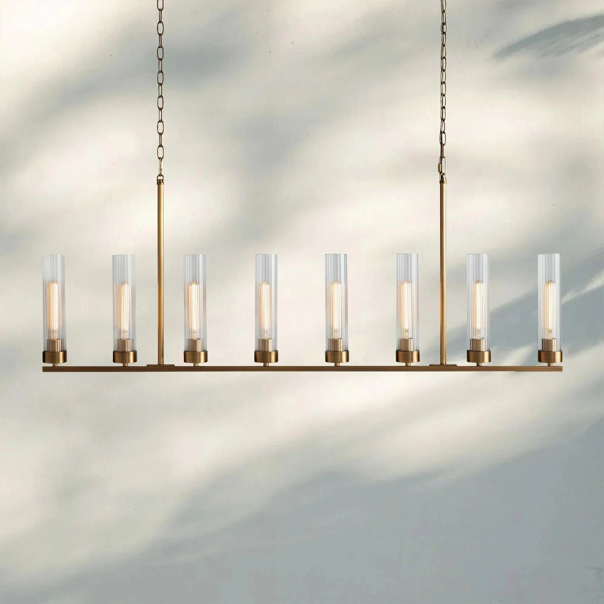 Andreas Linear Chandelier 5/7/8 Light - 8 - LightBrassJoyfuzzy