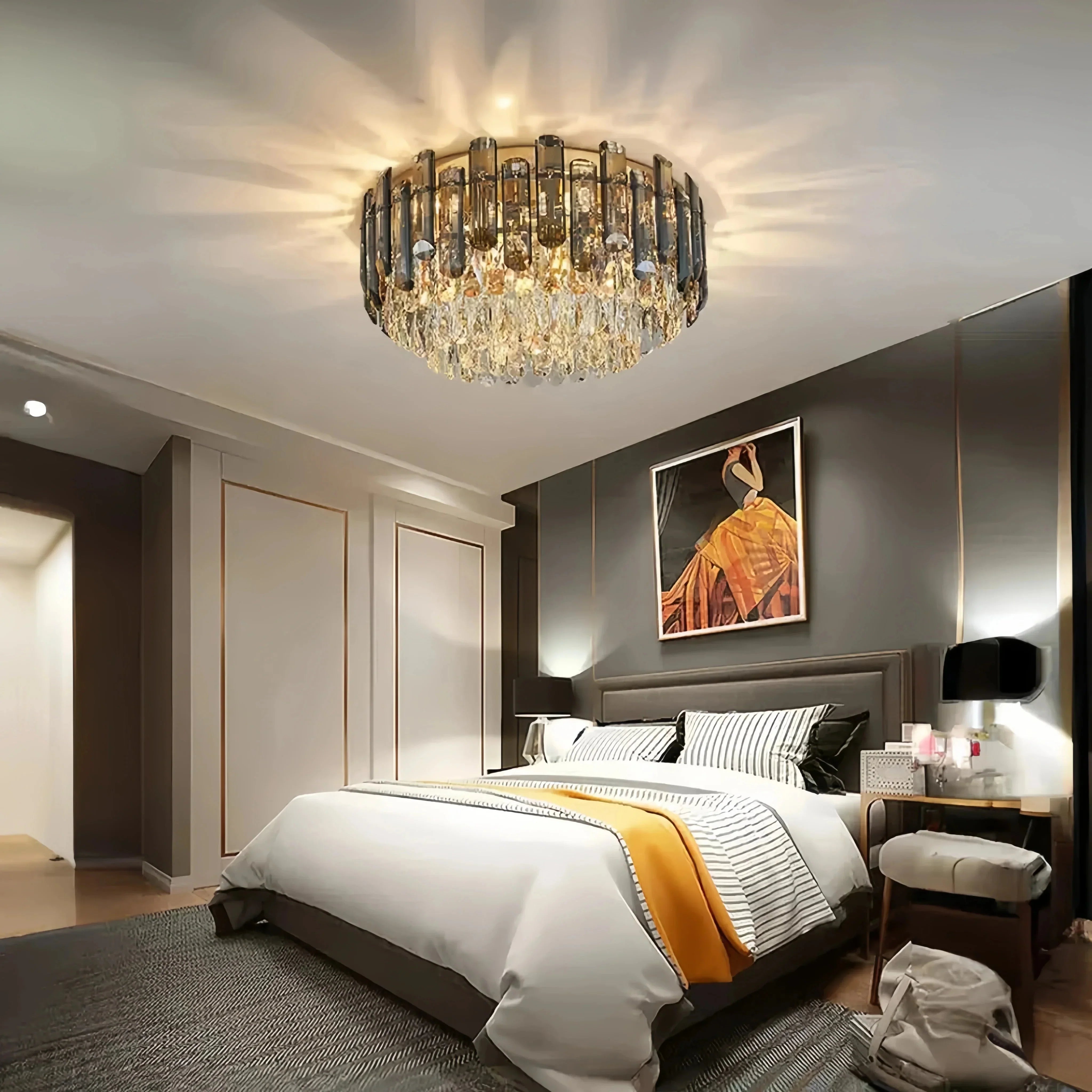 Arina Luxury Round Crystal Chandelier 31" - Joyfuzzy
