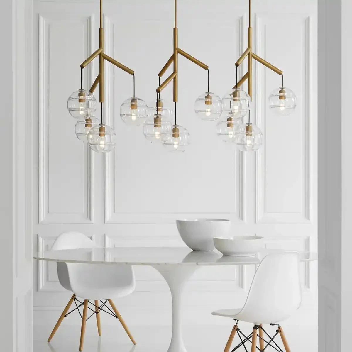 Art Glass Ball Sedona Triple Chandelier - Joyfuzzy