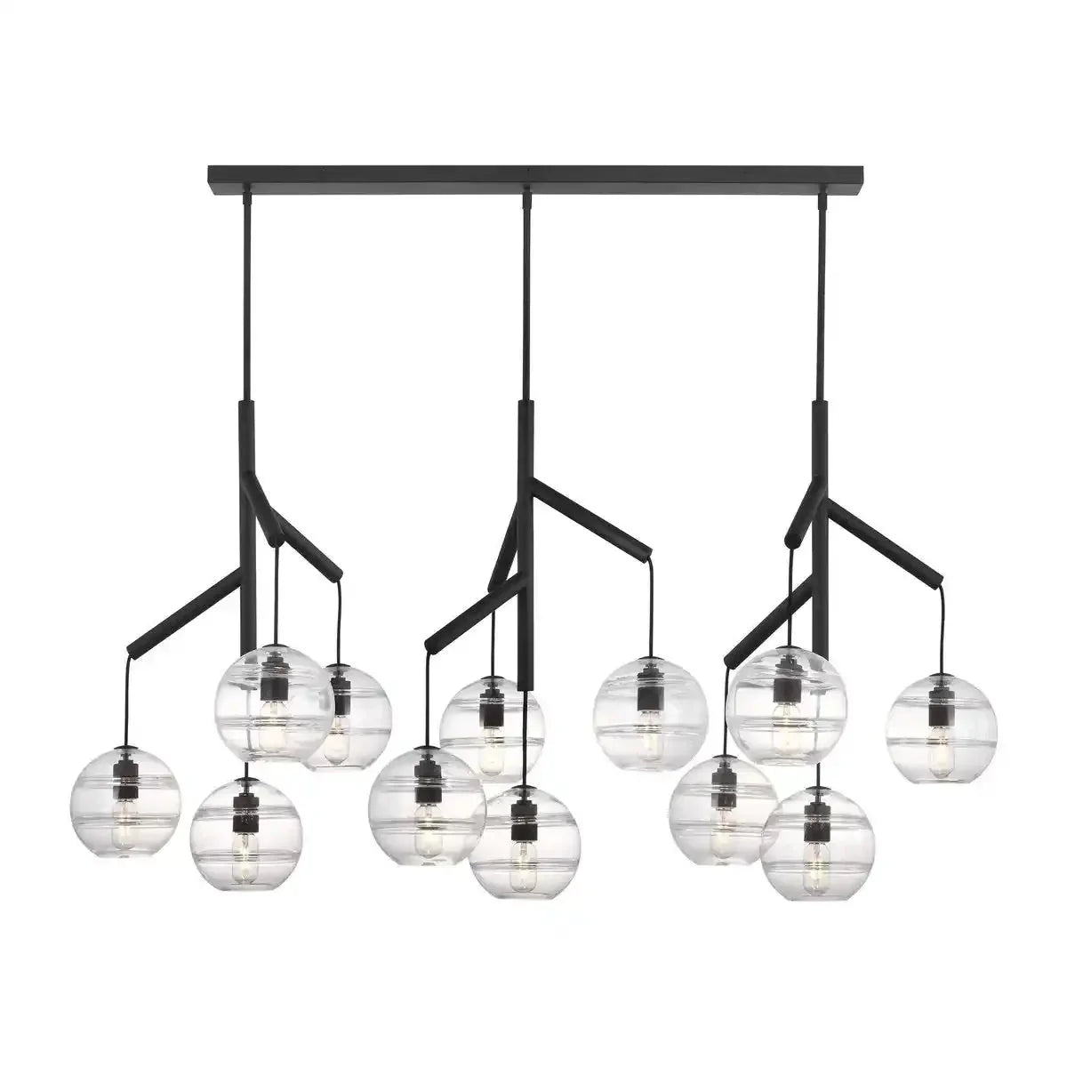 Art Glass Ball Sedona Triple Chandelier - Joyfuzzy