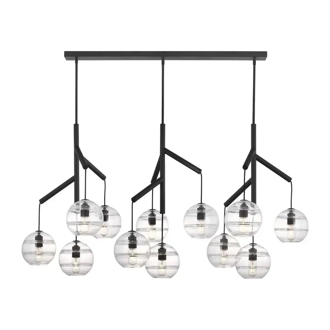 Art Glass Ball Sedona Triple Chandelier - Joyfuzzy