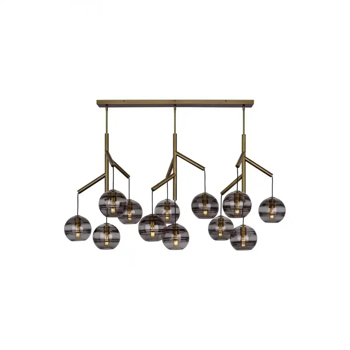 Art Glass Ball Sedona Triple Chandelier - Joyfuzzy