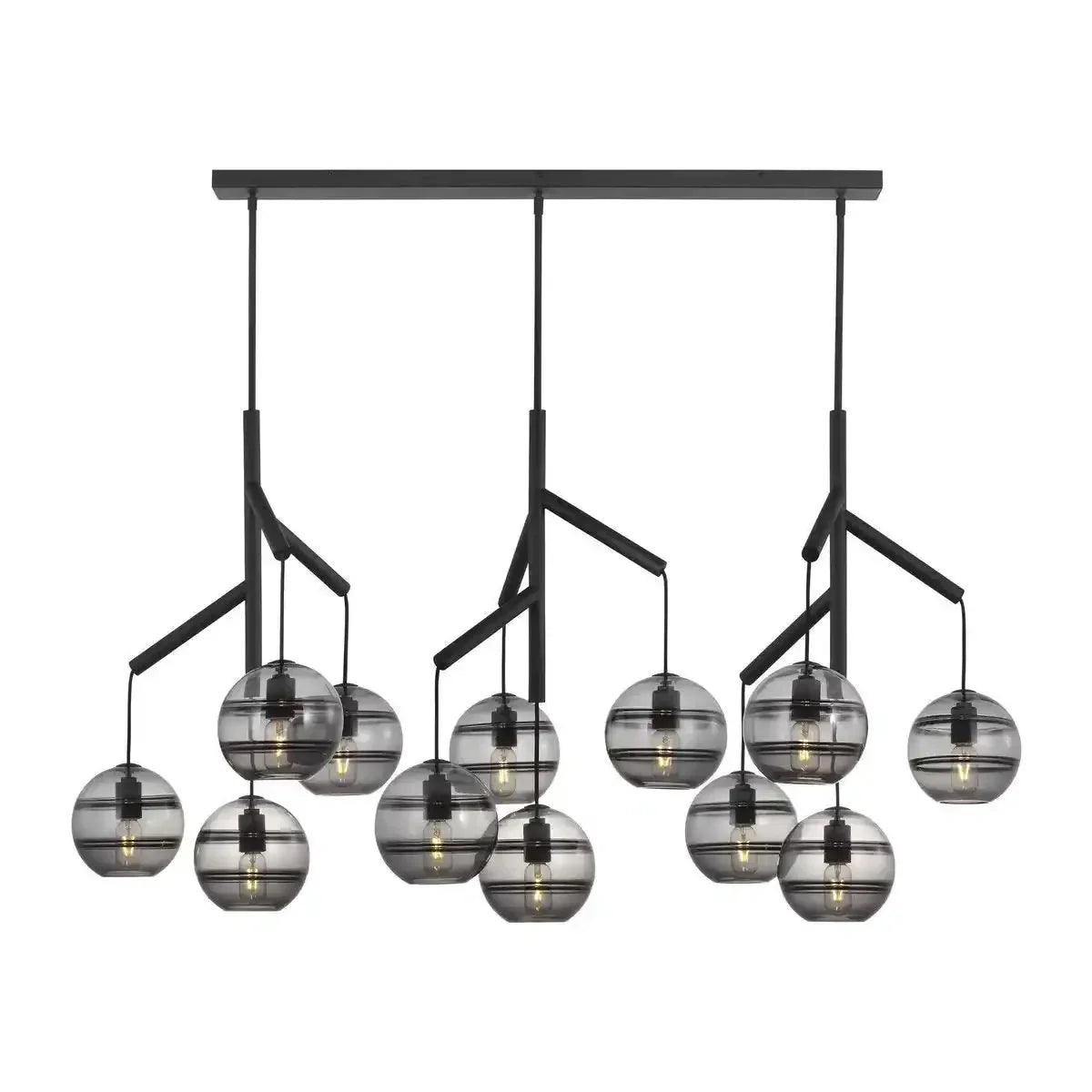 Art Glass Ball Sedona Triple Chandelier - Joyfuzzy
