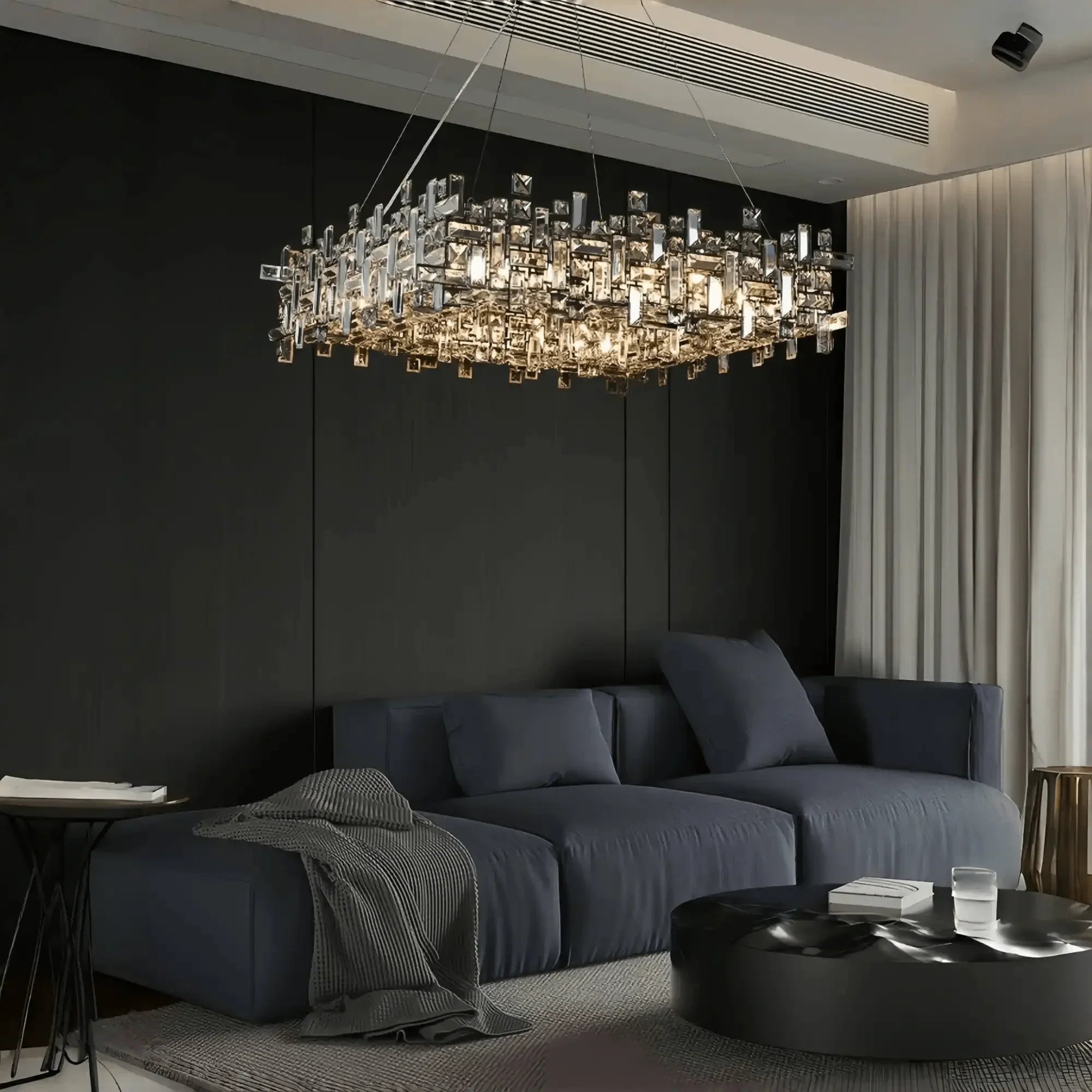 Art Irregular Block Collection Crystal Pendant Chandelier Suit for Living/Dining Room - Joyfuzzy