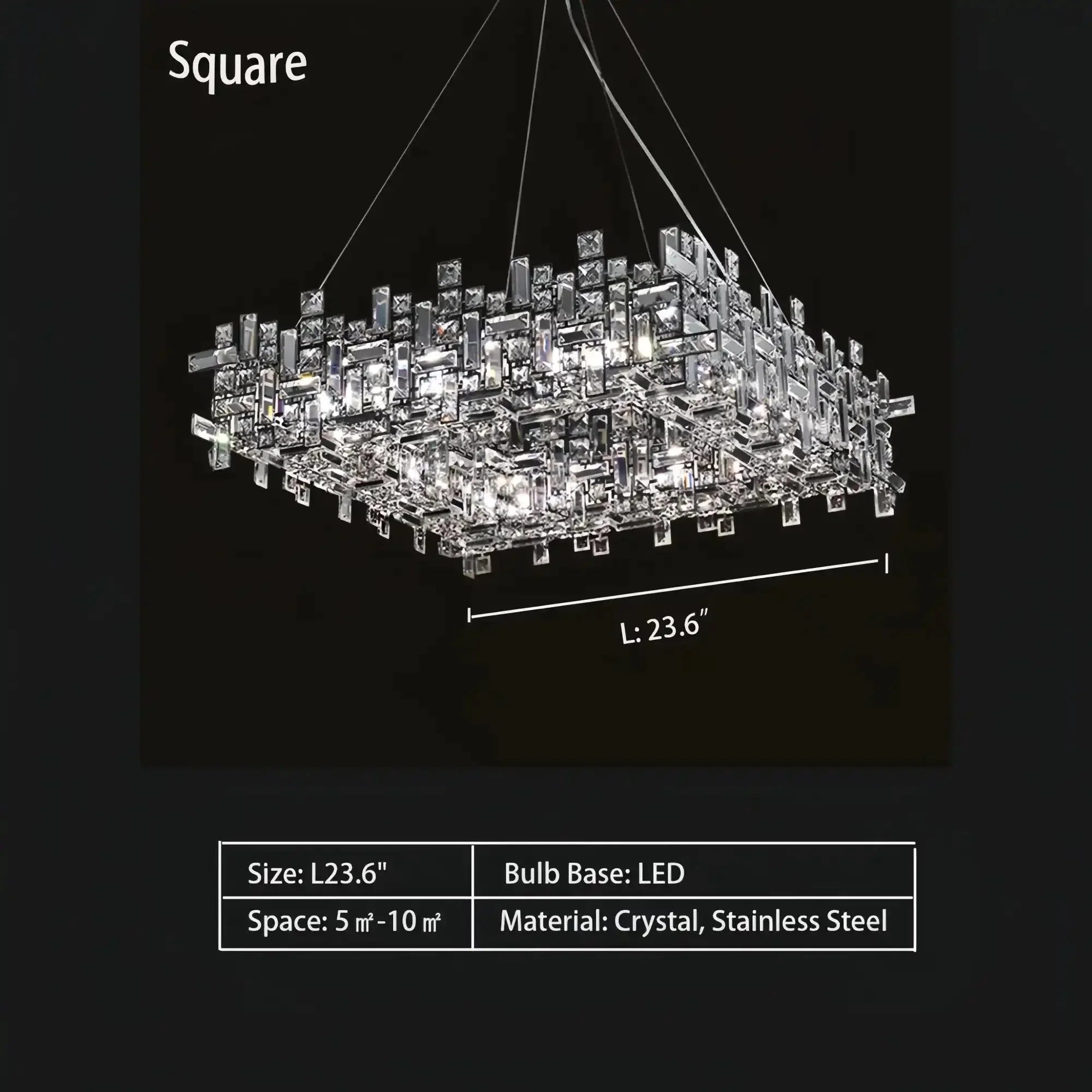 Art Irregular Block Collection Crystal Pendant Chandelier Suit for Living/Dining Room - Joyfuzzy