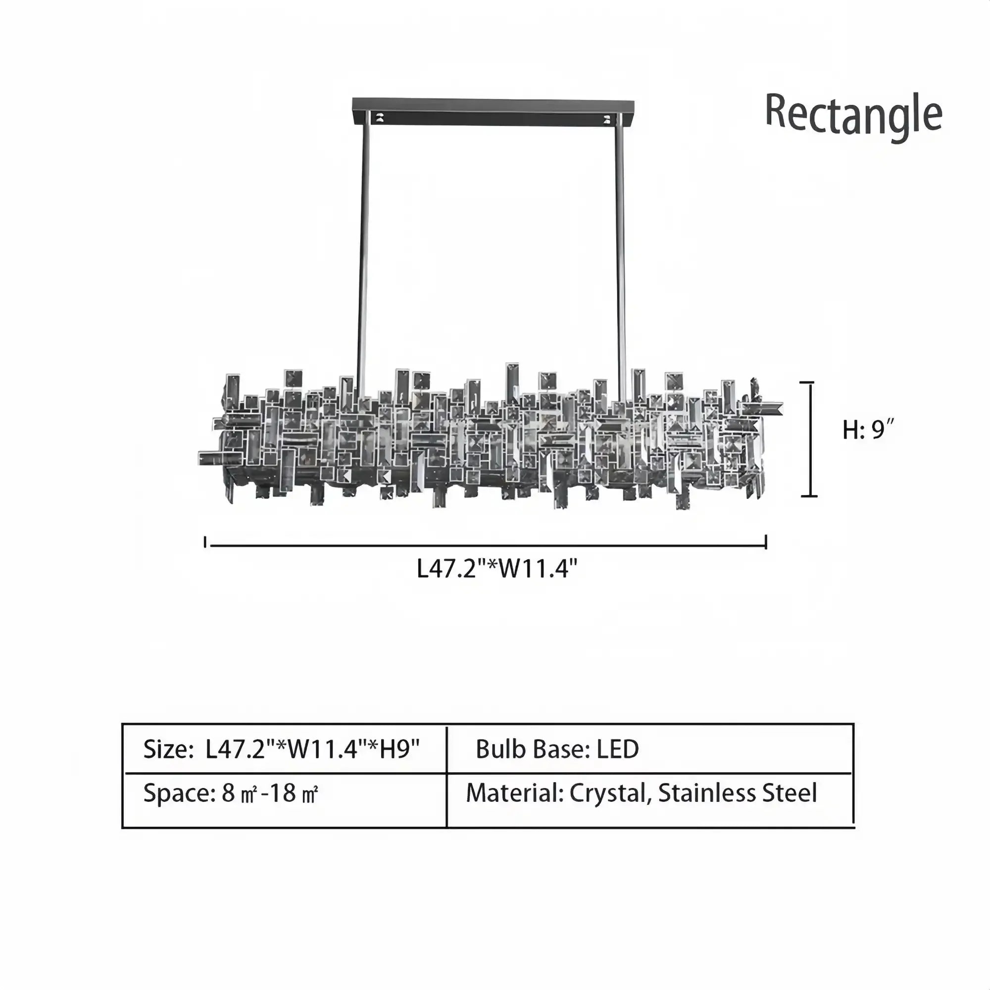 Art Irregular Block Collection Crystal Pendant Chandelier Suit for Living/Dining Room - Joyfuzzy