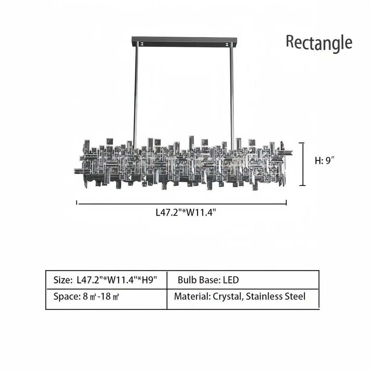 Art Irregular Block Collection Crystal Pendant Chandelier Suit for Living/Dining Room - Joyfuzzy