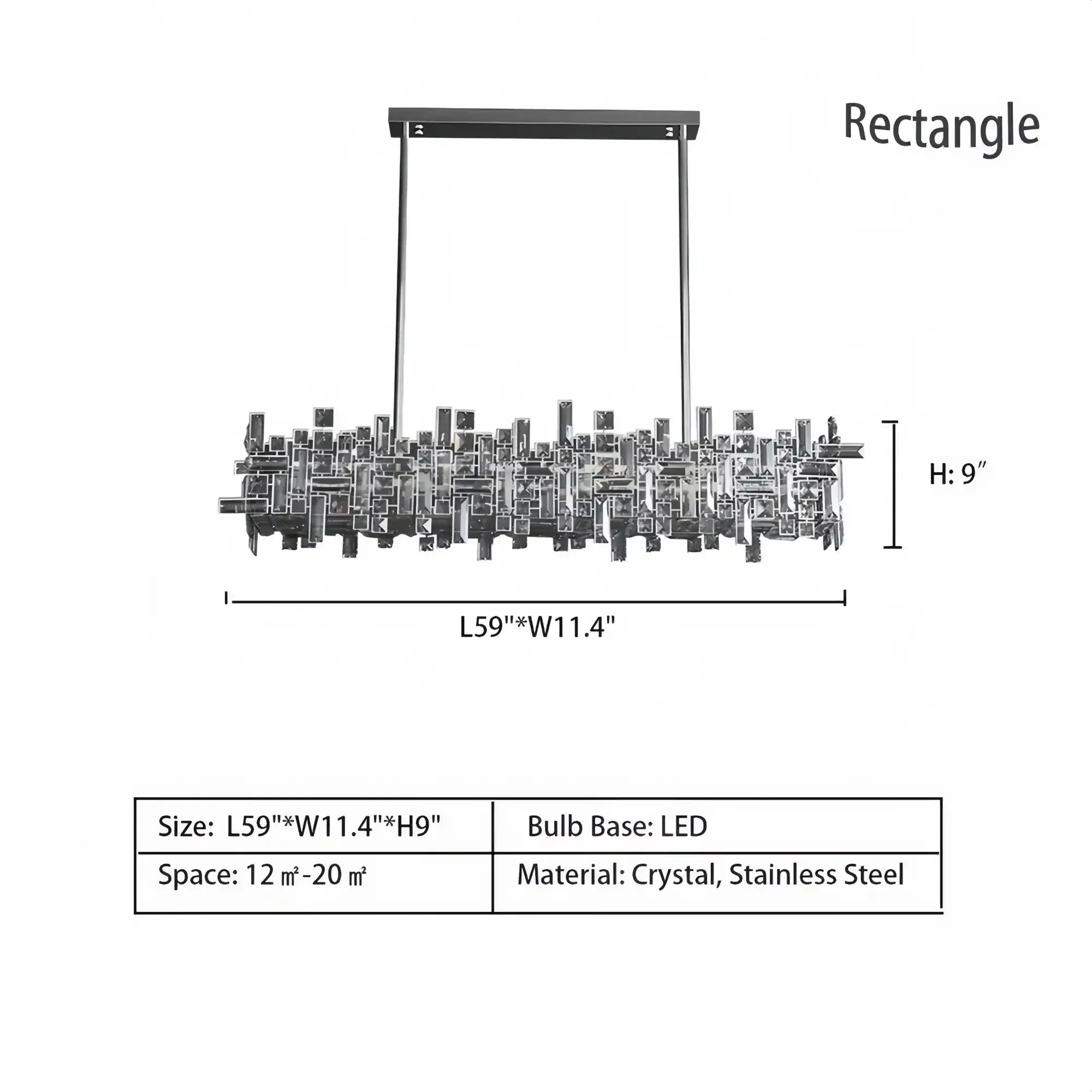 Art Irregular Block Collection Crystal Pendant Chandelier Suit for Living/Dining Room - Joyfuzzy